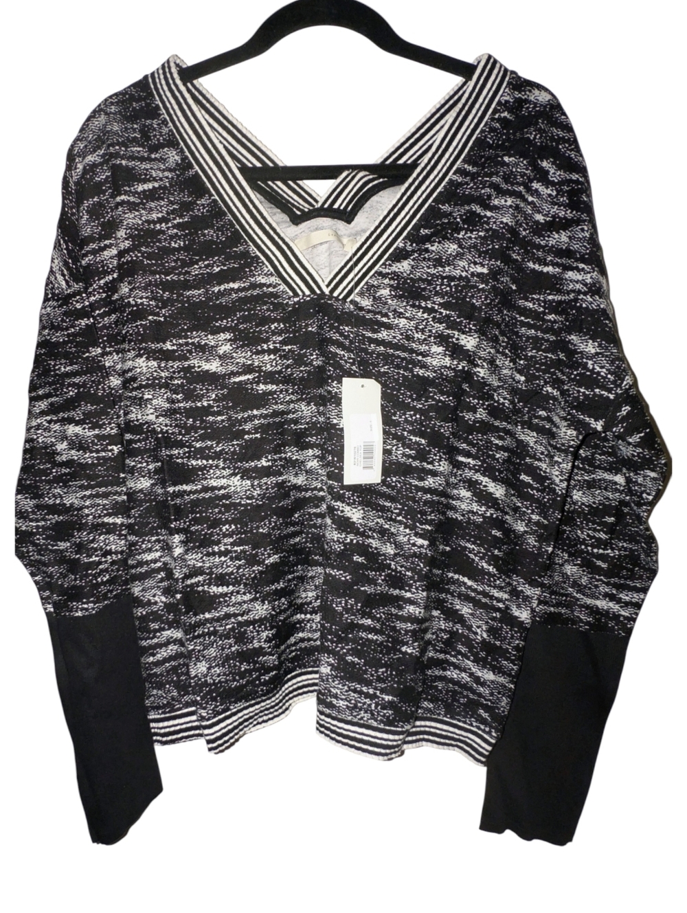 NWT Grey State Chelsea Noir Combo Space Dye V-Neck Top Size 4/XL